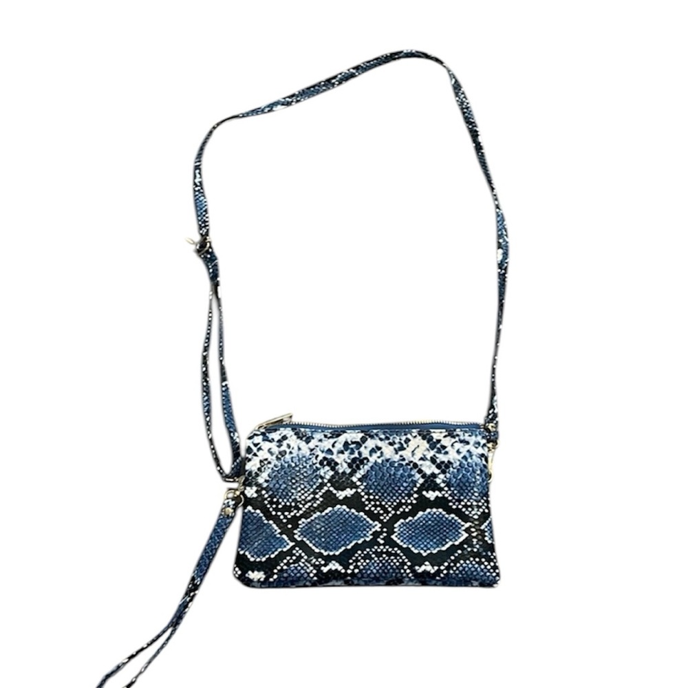 Blue Snake Skin Crossbody Bag
